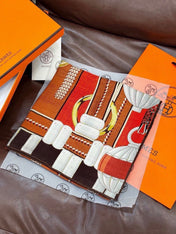 HERMES 26S PRINTED SQUARE SCARF 140 IN SILK 309334