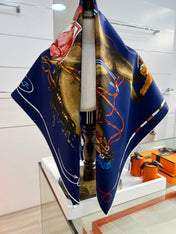 HERMES 26S PRINTED SQUARE SCARF 88 IN SILK 309925