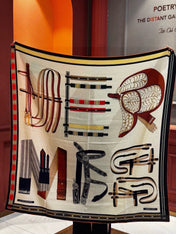 HERMES 26S PRINTED SQUARE SCARF 140 IN SILK 311927