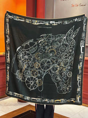 HERMES 26S PRINTED SQUARE SCARF 140 IN SILK 311928