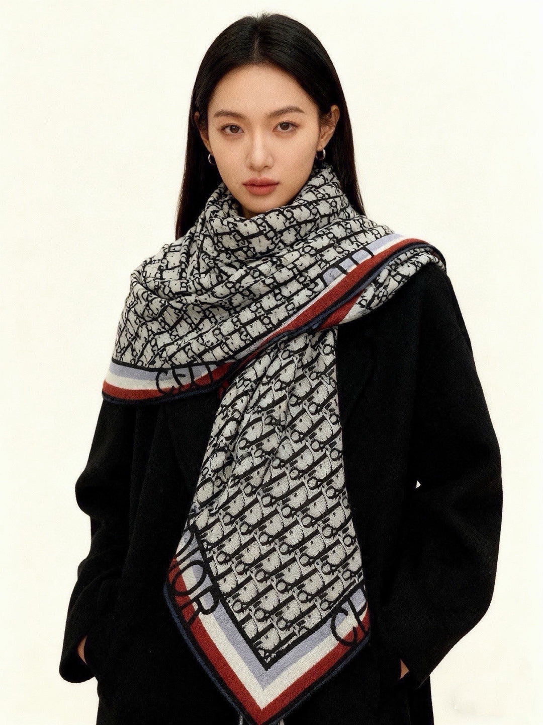 DIOR 26S SCARF 140CM IN CASHMERE SILK 311937