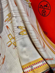 HERMES 26S PRINTED SQUARE SCARF 140 IN SILK 311955