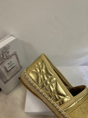 GRANVILLE ESPADRILLE GOLD QUILTED CANNAGE CALFSKIN