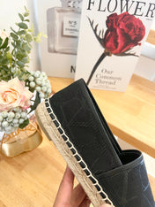 VALENTINO 26S SLIP ON SHOES IN BLACK JACQUARD CANVAS