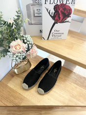 VALENTINO 26S SLIP ON SHOES IN BLACK JACQUARD CANVAS