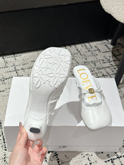 CHLOÉ 26S HIGH-HEELED MULES IN WHITE CALFSKIN