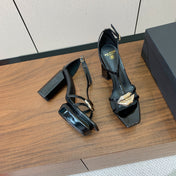 BALMAIN 26S LIP-EMBELLISHED HEELS 105 MM IN BLACK CALFSKIN WITH SILVER HARDWARE