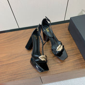 BALMAIN 26S LIP-EMBELLISHED HEELS 105 MM IN BLACK CALFSKIN WITH SILVER HARDWARE