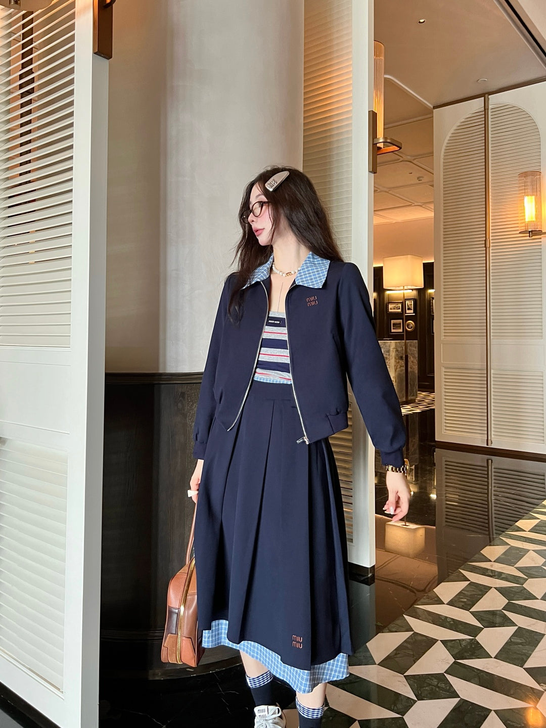 MIUMIU TOP & SKIRT SET STYLE 132