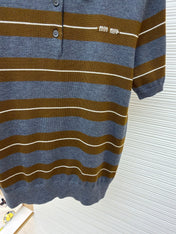 MIUMIU 26S SHORT-SLEEVED KNIT POLO SHIRT STYLE 1090