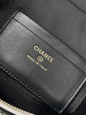 CHANEL 26S VANITY BAG 19 IN BLACK QUILTED LAMBSKIN SILVER HARDWARE