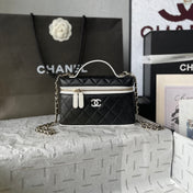 CHANEL 26S VANITY BAG 19 IN BLACK QUILTED LAMBSKIN SILVER HARDWARE