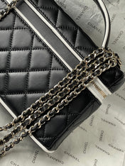 CHANEL 26S VANITY BAG 19 IN BLACK QUILTED LAMBSKIN SILVER HARDWARE