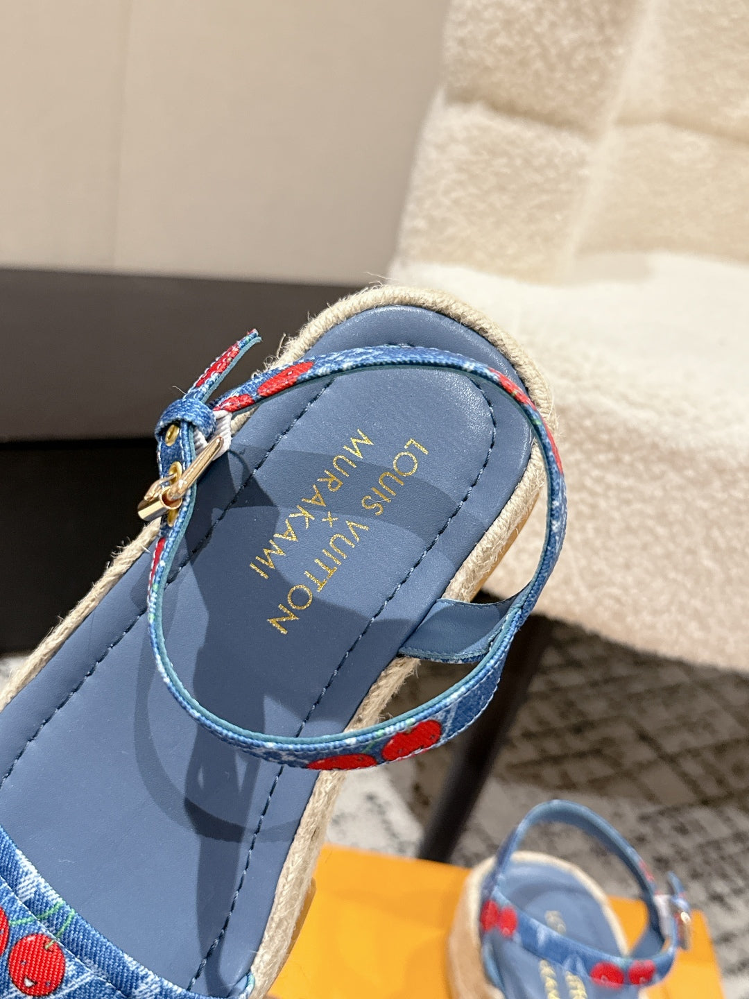 LV PLATFORM ESPADRILLE SANDALS 25S IN BLUE DENIM