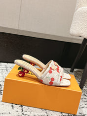 LV CHERRY HIGH HEELS 25S 55 MM IN NUDE DENIM STYLE 9