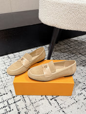 LV LOAFER 25S IN BEIGE SUEDE AND CALFSKIN