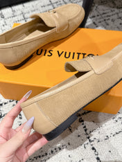 LV LOAFER 25S IN BEIGE SUEDE AND CALFSKIN