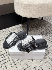 DIOR ADJUSTABLE STRAP SANDALS 25S 50 MM IN BLACK FABRIC MIX CALFSKIN STYLE 4