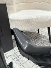 YSL 25S PLATFORM KNEE-HIGH BOOTS 70 MM IN BLACK LAMBSKIN