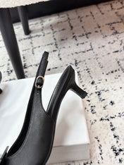 CELINE 26S HIGH-HEEL SLINGBACK 35 MM IN BLACK CALFSKIN