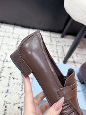 PRADA 26S LOAFERS 25MM IN DARK BROWN CALFSKIN