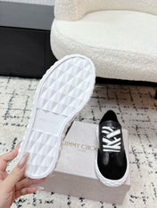 JIMMY CHOO 26S SNEAKERS IN BLACK CALFSKIN AND SUEDE