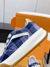 LV 26S TILTED SNEAKERS 40MM IN DARK BLUE FABRIC