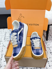 LV 26S TILTED SNEAKERS 40MM IN DARK BLUE FABRIC