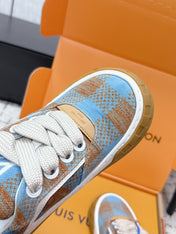 LV 26S TILTED SNEAKERS 40MM IN BLUE FABRIC