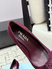 PRADA 26S HIGH HEELS 55 MM IN BURGUNDY SUEDE