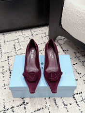 PRADA 26S HIGH HEELS 55 MM IN BURGUNDY SUEDE