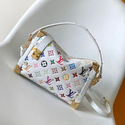 LV 25S SIDE TRUNK MM BAG 23 IN WHITE CALFSKIN GOLD HARDWARE