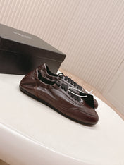PRADA 26S MARY JANE SHOES IN DARK BROWN CALFSKIN