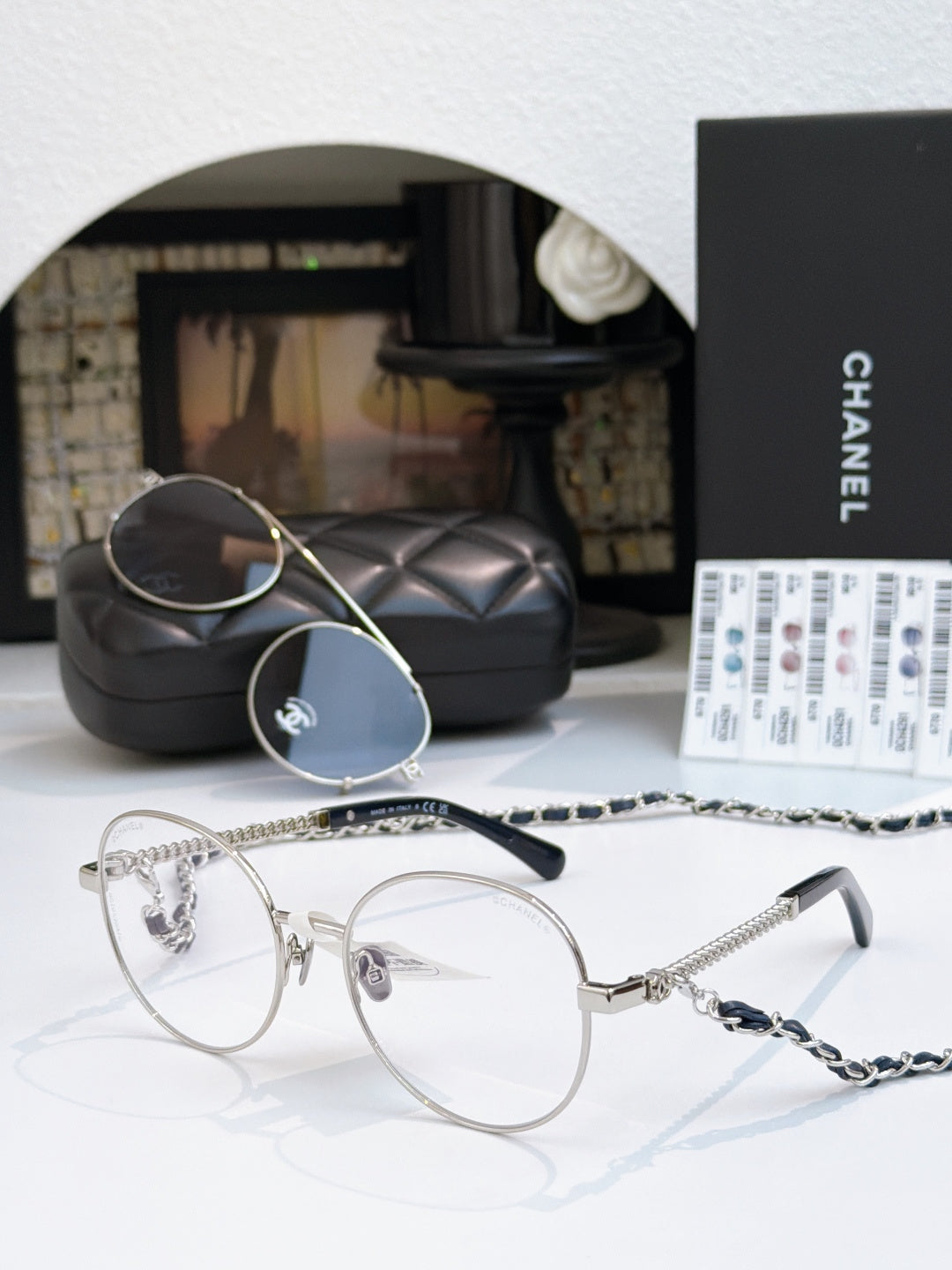 CHANEL 26S ROUND RECTANGULAR GLASSES IN METAL FRAME 408121