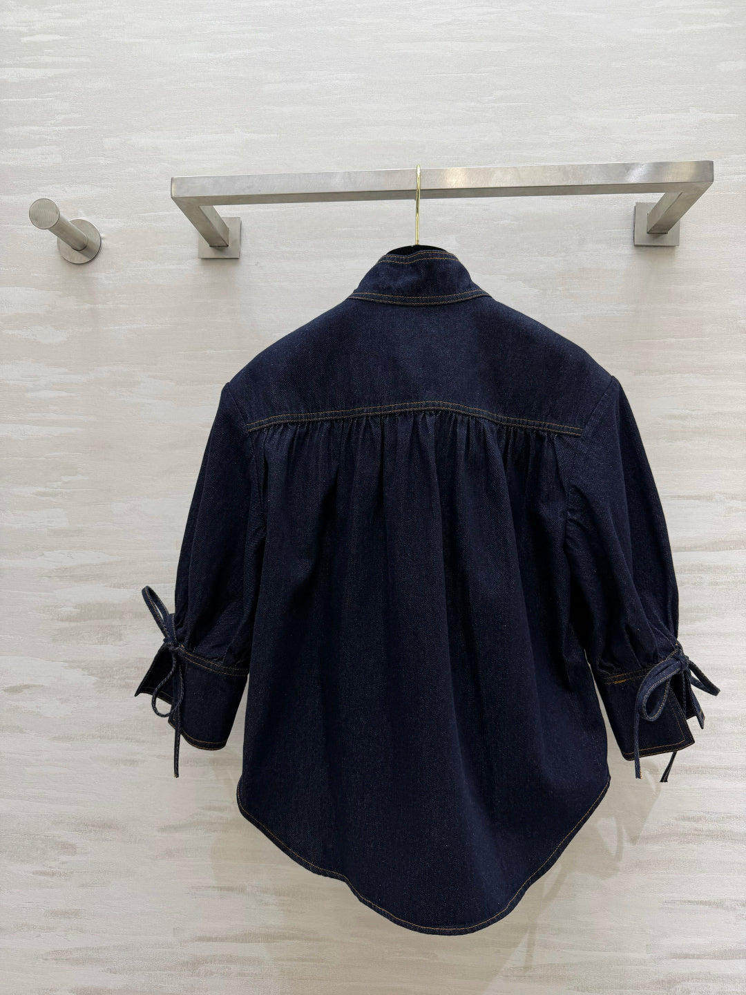 ZIMMERMANN 26S STAND COLLAR DENIM SHIRT STYLE 41