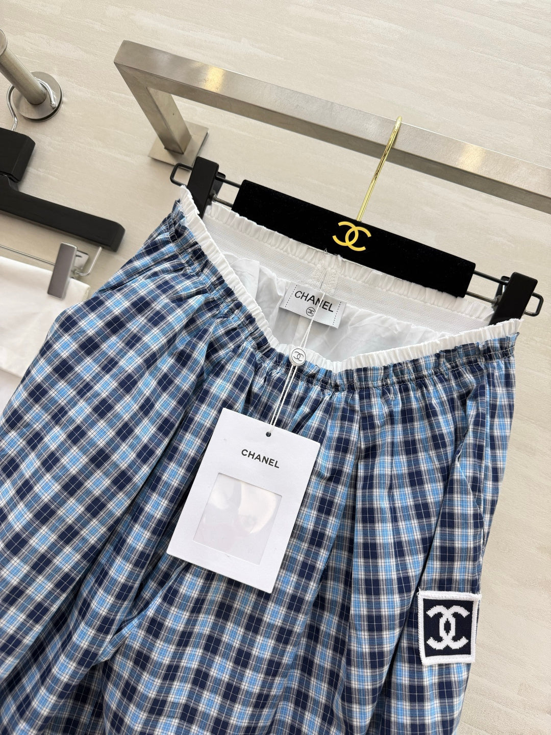 CHANEL 26S PLAID WIDE-LEG PANTS 1444