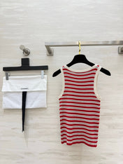 CHANEL 26S STRIPED SLEEVELESS KNIT TOP 1439