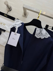 DIOR 26S TWO-PIECE SET WITH LACE-COLLAR TOP AND SKIRT 1386