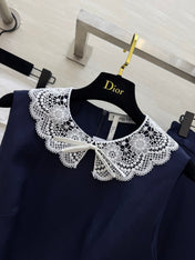 DIOR 26S TWO-PIECE SET WITH LACE-COLLAR TOP AND SKIRT 1386