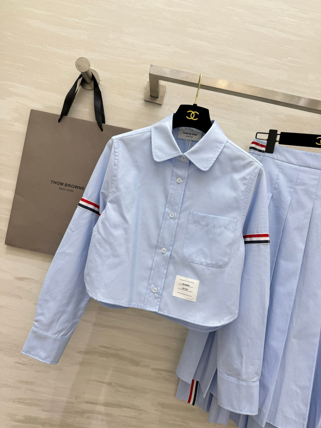 THOM 26S CROPPED SHIRT & PLEATED SKIRT SET 394