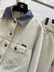 PRADA 26S DENIM JACKET AND WIDE-LEG JEANS SET 1236