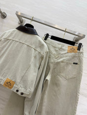 PRADA 26S DENIM JACKET AND WIDE-LEG JEANS SET 1236