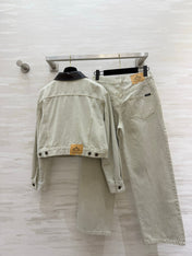 PRADA 26S DENIM JACKET AND WIDE-LEG JEANS SET 1236