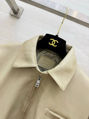 PRADA 26S CROPPED LEATHER ZIP-UP JACKET 1227