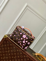 NICE MINI TOILETRY BAG 20 IN SAKURA BROWN MONOGRAM COATED CANVAS