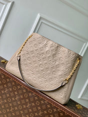 ANYTIME MM 42 IN TOURTERELLE GRAY MONOGRAM EMPREINTE CALFSKIN GOLD HARDWARE