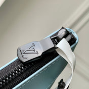 POCHETTE TO GO 30 IN SKY BLUE MONOGRAM SHADOW CALFSKIN EMBOSSED LOGO