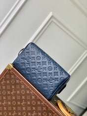 DOPP KIT 28 IN DARK BLUE MONOGRAM SHADOW CALFSKIN