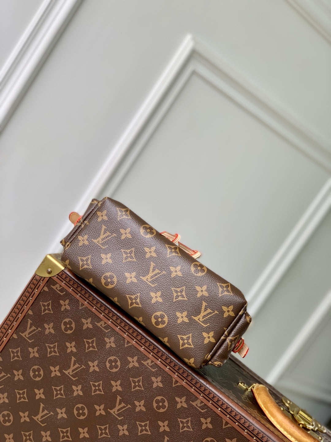 MONTSOURIS BACKPACK MINI 27 IN BROWN MONOGRAM COATED CANVAS AND CALFSKIN
