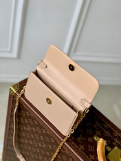 WALLET ON CHAIN BLOOM 20 IN BEIGE CALFSKIN